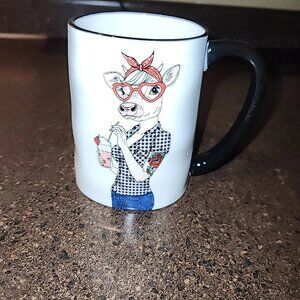 Hip Cow Animal Mug, Signature Housewares Inc, Stoneware, 17.5oz Capacity